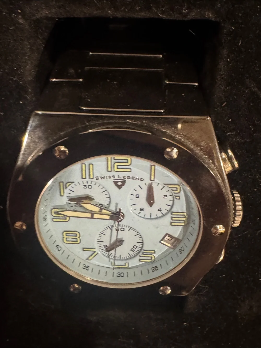 SWISS LEGEND Throttle Black Ceramic Chronograph Watch 1028-BKBBLSA! 7”Wrist Max!
